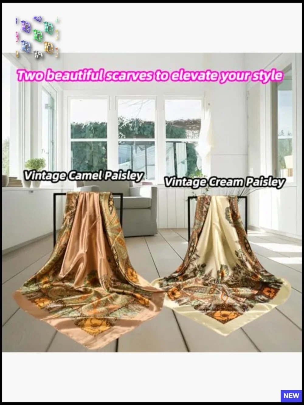 Silk Feel Square Head Scarf Set Versatile Bandanas Hair Wrapping Neck Shawl Y2K